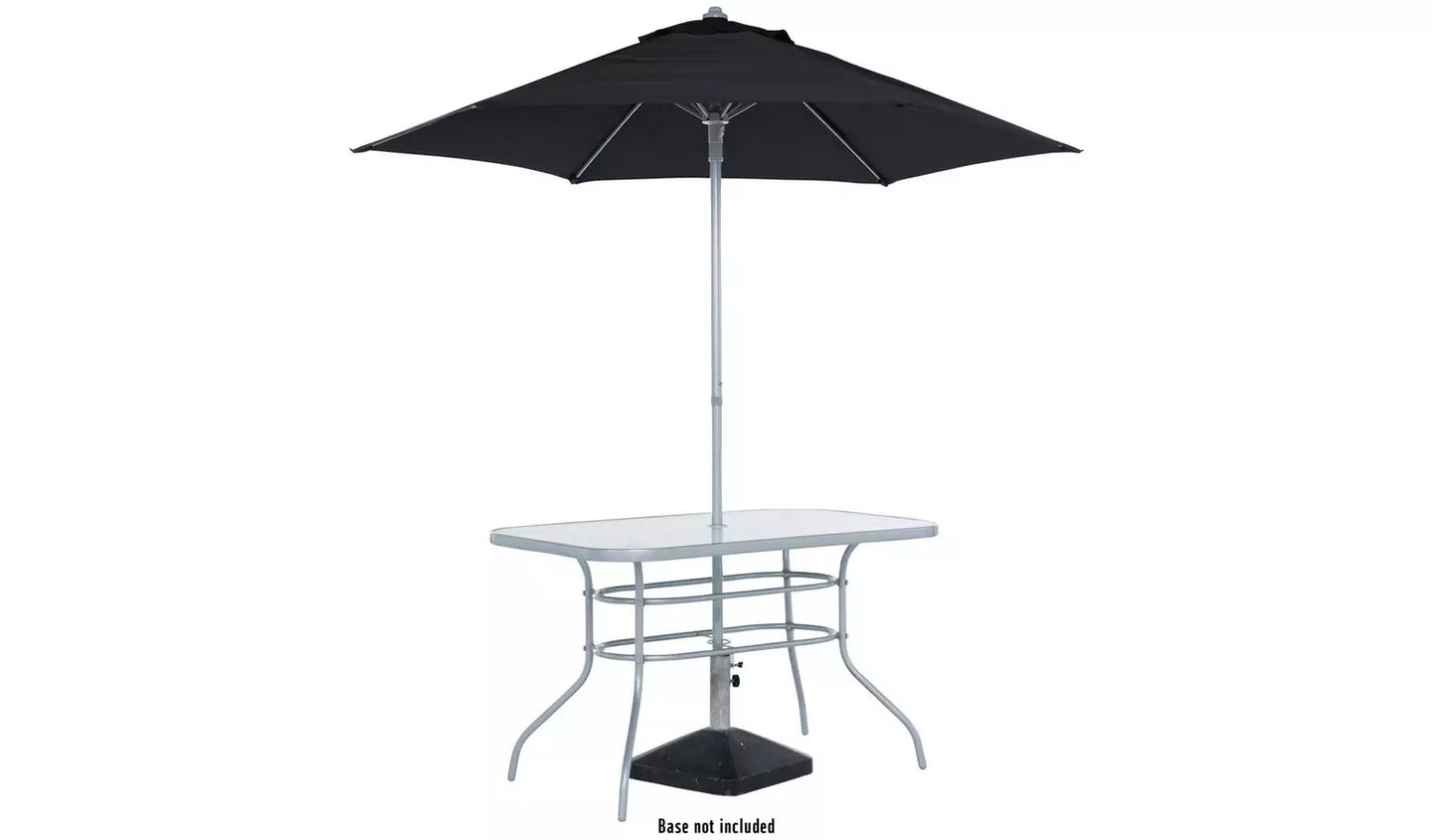 Pacific 6 Seater Folding Metal Patio Set - Black